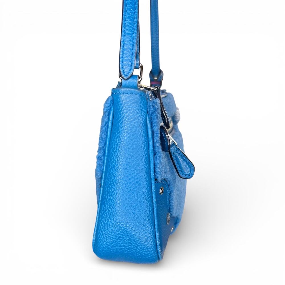 Coach Small Rhyder Pochette Blue Shearling Leather Crossbody Bag 36490 - Picture 8 of 12
